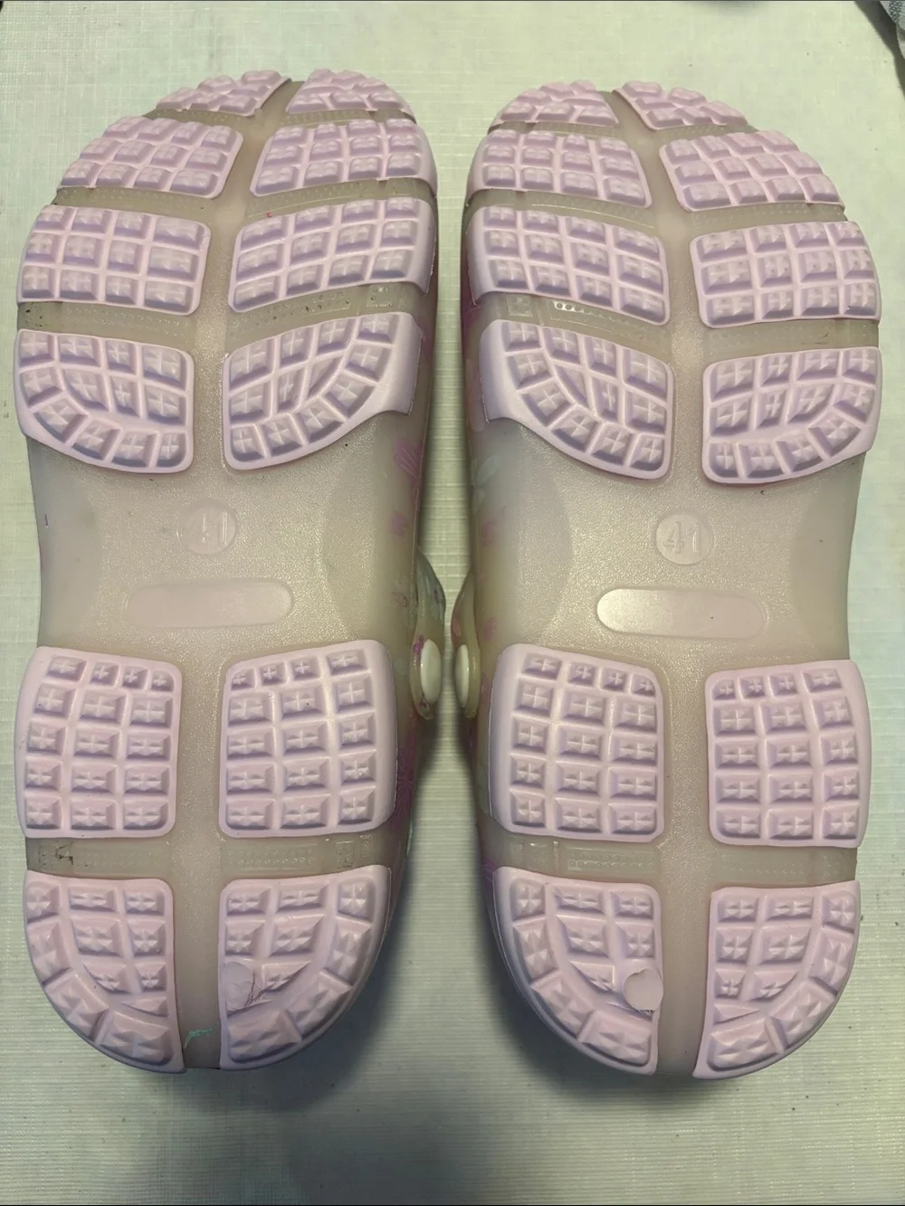 Women’s Floral Jelly Clogs - Light Purple -  Size 41 / 9 1/2
